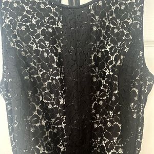Talbots Beautiful black lace overlay dress